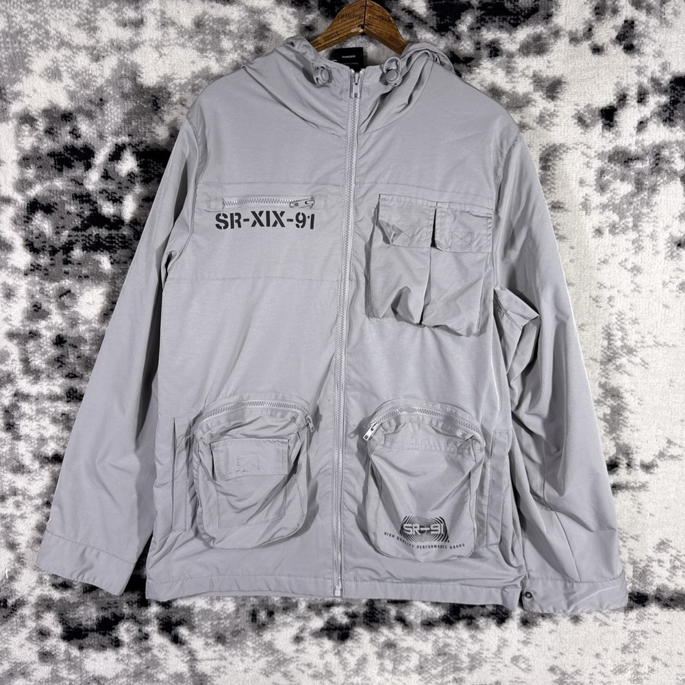 Smokerise Utility Pocket Nylon Jacket Mens Size Medium Full Zip Japan Cyberpunk